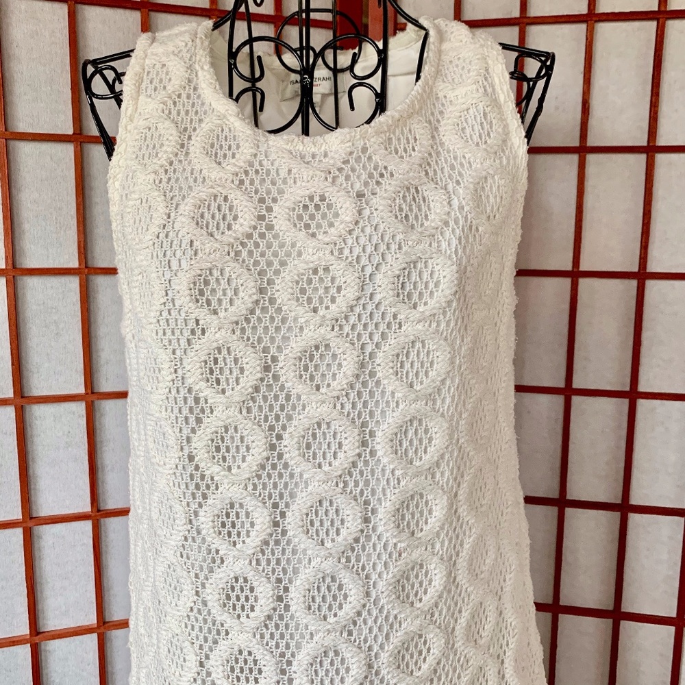 Isaac Mizrahi Ivory Crocheted Slip-On Midi